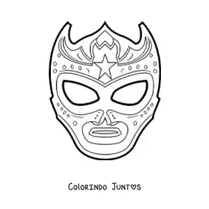 Desenho para colorir de máscara de lutador mexicano para recortar