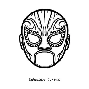 Desenho para colorir de máscara de lutador para crianças
