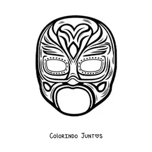 Desenho para colorir de modelo de máscara de lutador