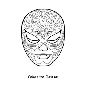 Desenho para colorir de máscara de luta livre para fantasia de Halloween