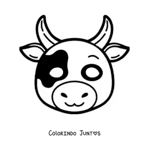 Desenho para colorir de máscara de vaca fácil para crianças