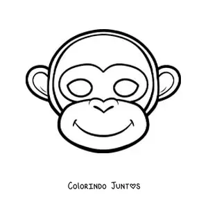 Desenho para colorir de máscara de macaco para crianças