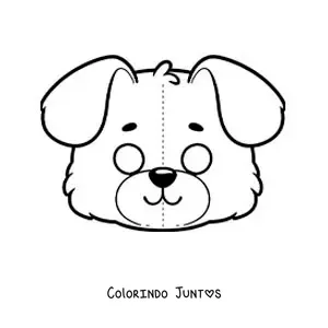 Desenho para colorir de máscara de cachorro para recortar