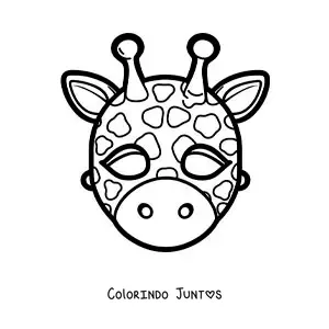 Desenho para colorir de máscara de girafa