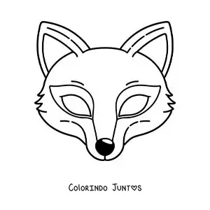 Desenho para colorir de máscara de raposa para crianças