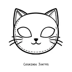 Desenho para colorir de máscara de gato fácil para crianças