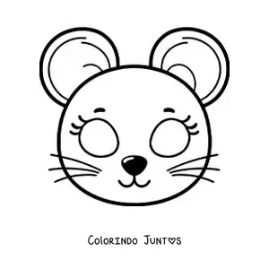 Desenho para colorir de máscara de rato