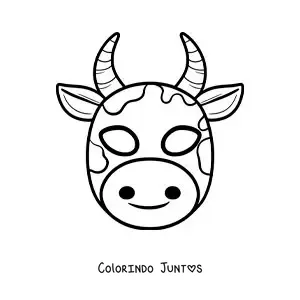 Desenho para colorir de máscara de vaca