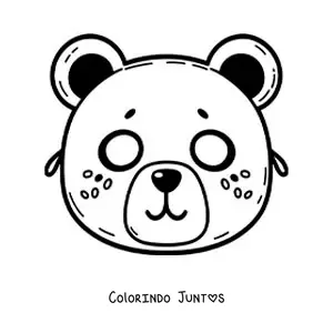 Desenho para colorir de máscara de urso animado