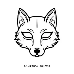 Desenho para colorir de máscara de lobo