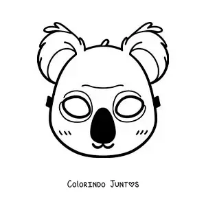 Desenho para colorir de máscara de coala