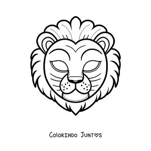 Desenho para colorir de máscara de leão fácil