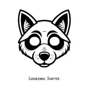 Desenho para colorir de máscara de cachorro fácil