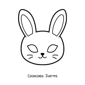 Desenho para colorir de máscara de coelho