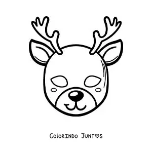 Desenho para colorir de máscara de rena