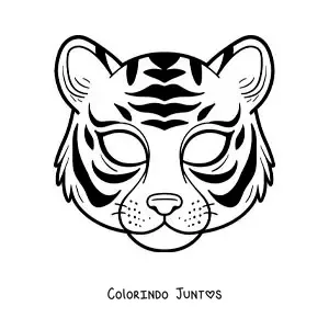 Desenho para colorir de máscara de tigre