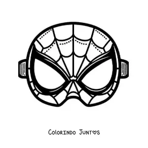 Desenho para colorir de máscara do Homem-Aranha