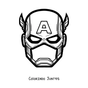 Desenho para colorir de máscara do Capitão América dos Vingadores