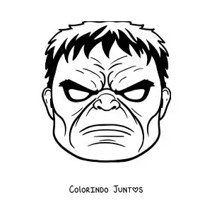 Desenho para colorir de máscara do Hulk dos Vingadores