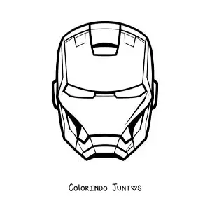 Desenho para colorir de máscara do Homem de Ferro para fantasia infantil