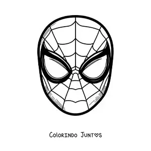 Desenho para colorir de máscara do Homem-Aranha fácil para crianças