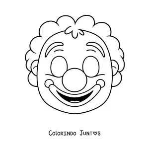 Desenho para colorir de máscara de palhaço