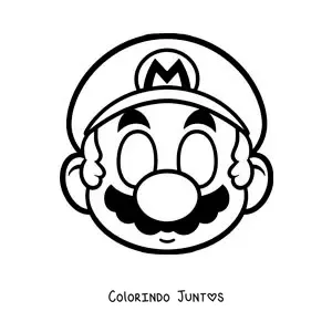 Desenho para colorir de máscara do Mario