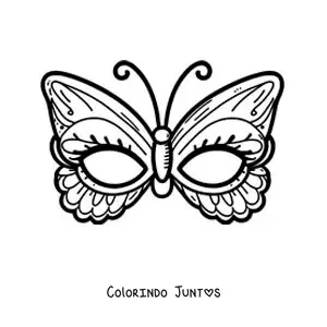 Desenho para colorir de máscara de borboleta