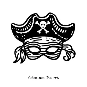 Desenho para colorir de máscara de pirata