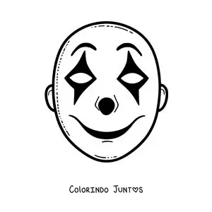 Desenho para colorir de máscara de mímico