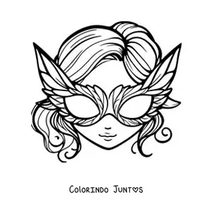 Desenho para colorir de máscara para menina