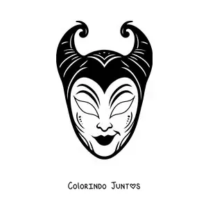 Desenho para colorir de máscara da Malévola