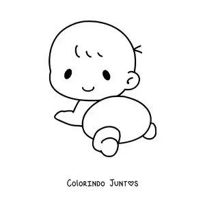 Desenho para colorir de um bebê de fraldas engatinhando