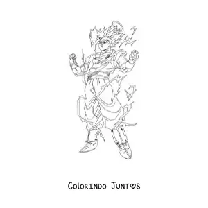Desenho para colorir do Goku no modo Super Saiyajin 2