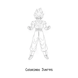 Desenho para colorir do Goku Super Saiyajin