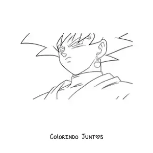 Desenho para colorir do rosto do Goku Black