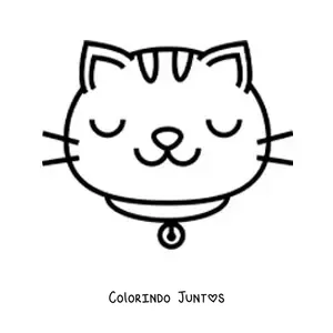 Desenho para colorir do rosto de um gato