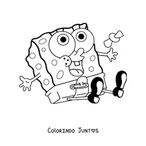 Desenho para colorir do Bob Esponja bebê kawaii
