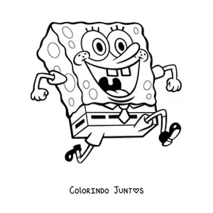 Desenho para colorir do Bob Esponja correndo animado