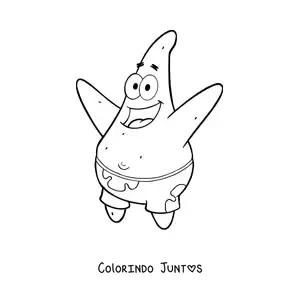 Desenho para colorir do Patrick feliz