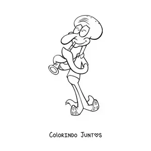 Desenho para colorir do Lula Molusco tocando clarinete