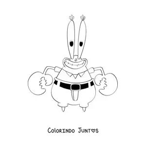 Desenho para colorir do Seu Siriguejo sorrindo