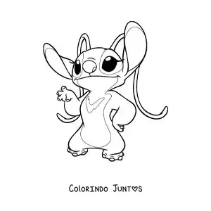Desenho para colorir da namorada do Stitch