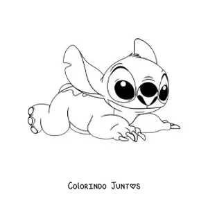 Desenho para colorir do Stitch deitado