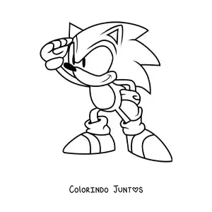 Desenho para colorir do Sonic clássico