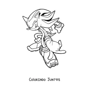 Desenho para colorir do Shadow do Sonic agachado