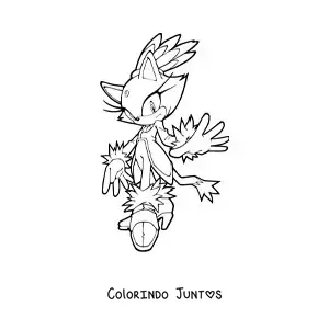Desenho para colorir da Blaze do Sonic em pose de batalha