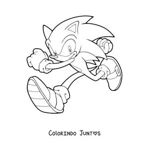 Desenho para colorir do Sonic correndo