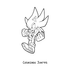 Desenho para colorir do Sonic aterrissando