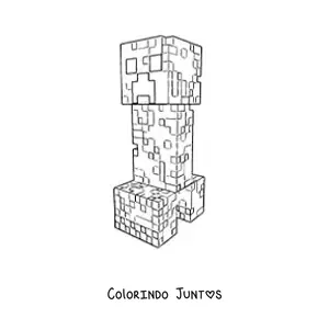 Desenho para colorir de um creeper de Minecraft